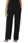 Eileen Fisher Knit High-rise Straight-leg Pants In Black