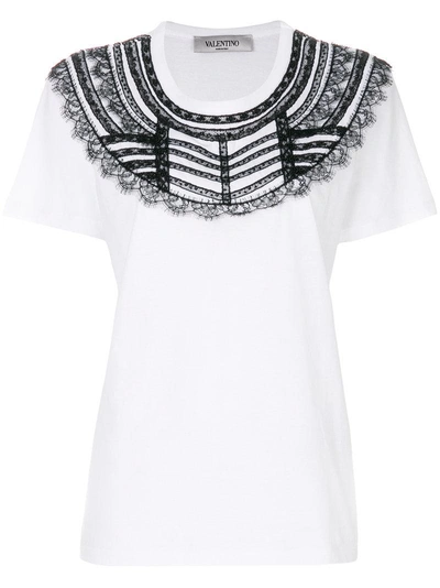 Valentino Lace Bib T-shirt - White