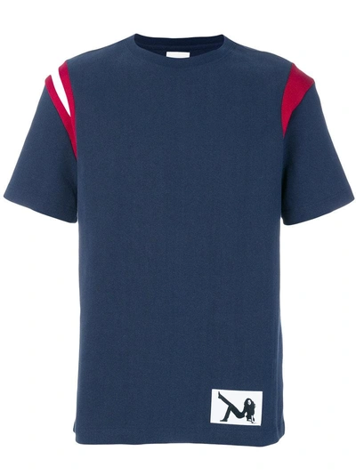 Calvin Klein Jeans Est.1978 T-shirt With Contrast Shoulders In Blue