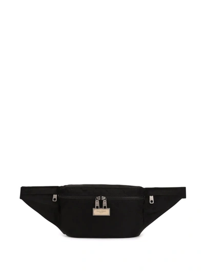 Dolce & Gabbana Black Logo Plaque Cross Body Bag