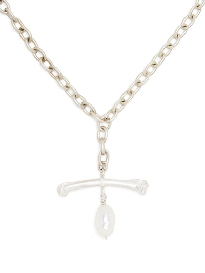 Claire English Nassau Pearl Pendant Necklace In Silver