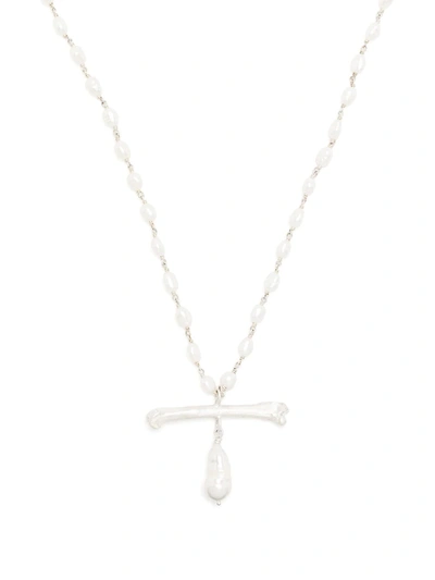 Claire English Sargasso Pearl-charm Necklace In Silver