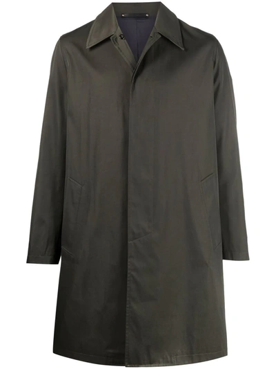 Paul Smith Single-breasted Trench Coat In Green