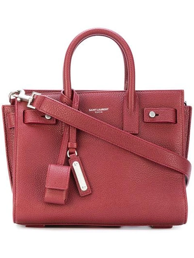 Saint Laurent Nano Sac De Jour Souple Tote In Red