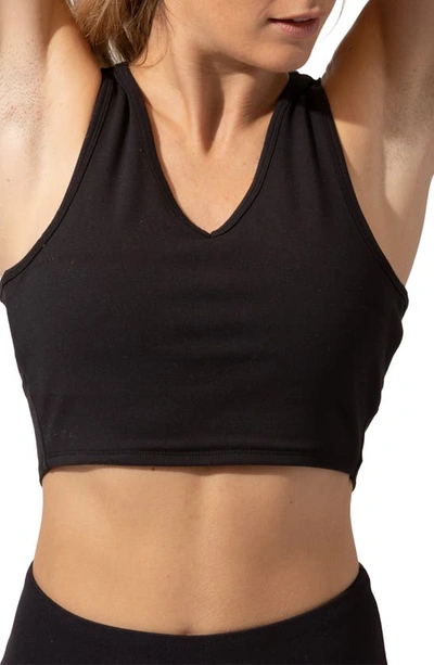 Threads 4 Thought Maliha Twist Back Sports Bra In Jet Black
