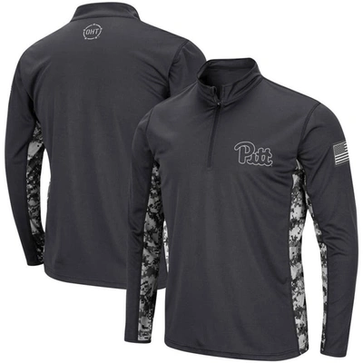 Colosseum Men's Charcoal Pitt Panthers Oht Military-inspired Appreciation Digi Camo Quarter-zip Jacket