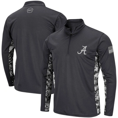 Colosseum Men's Charcoal Alabama Crimson Tide Oht Military-inspired Appreciation Digi Camo Quarter-zip Jacket