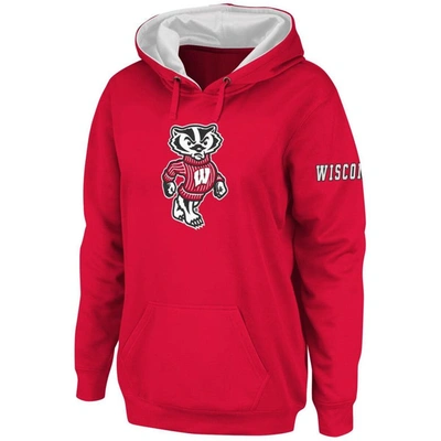 Stadium Athletic Women's Cardinal Wisconsin Badgers Big Logo Pullover Hoodie