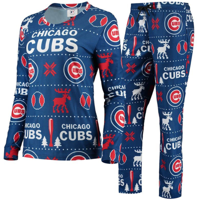Foco Women's Royal Chicago Cubs Ugly Pajama Set