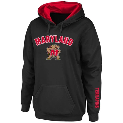 Colosseum Women's Black Maryland Terrapins Arch And Logo 1 Pullover Hoodie