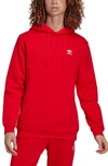 Adidas Originals Essential Cotton Blend Hoodie In Vivid Red