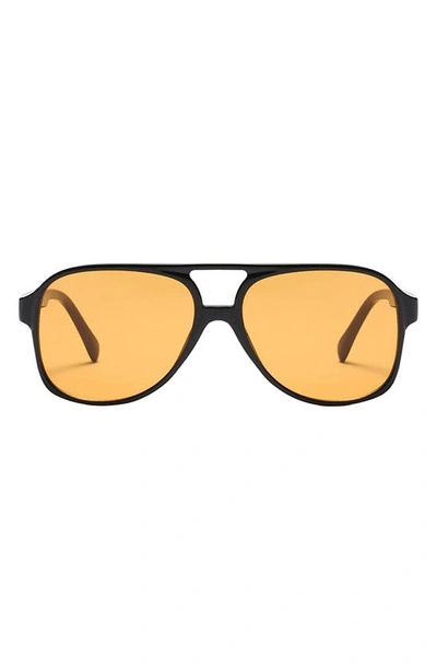 Fifth & Ninth Kingston Aviator 60mm Oval Sunglasses In Black/ Orange