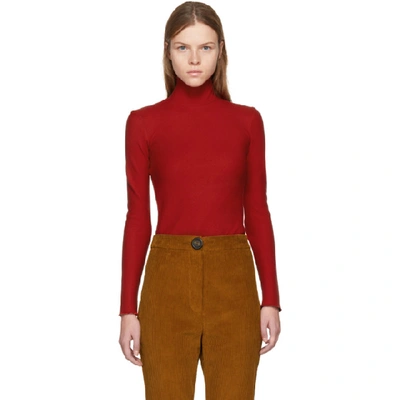 A.w.a.k.e. Red Sleek Octopus Turtleneck In Brick-red