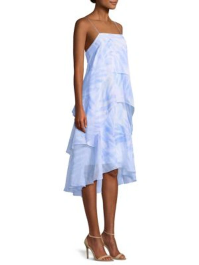 Michael Kors Tiered Silk Slip Dress In Water