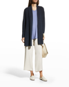 Eileen Fisher Organic Linen & Organic Cotton Long Cardigan In Black