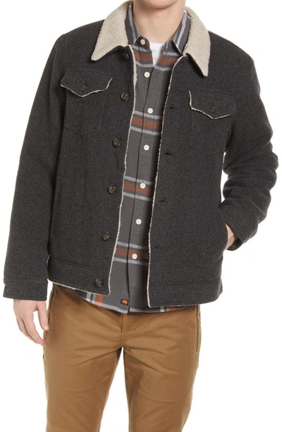 The Normal Brand Buffalo Plush Fleece Lined Jacket In Charcoal