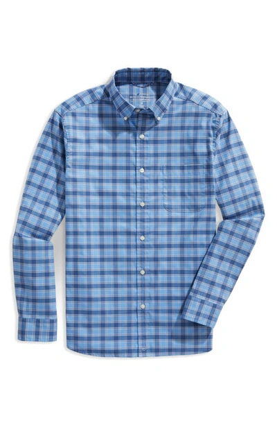 Vineyard Vines On-the-go Classic Fit Plaid Stretch Button-up Shirt In Dockside Blue
