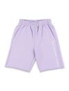 Mm6 Maison Margiela Kids' Logo-embroidered Cotton Track Shorts In Purple