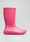 Ferragamo Gancini Raised-logo Rain Boots In Hot Pink