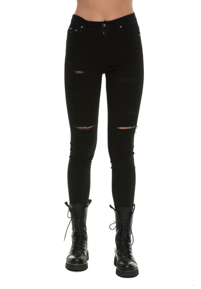 Dolce & Gabbana Audry Distressed Ankle Skinny Jeans In Black