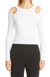 Stella Mccartney Refibra Rib Top Logo Print In Pure White