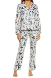 Joules Sleeptight Pajamas In Silver Florals