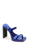 Jeffrey Campbell Hustler Platform Sandal In Blue Metallic
