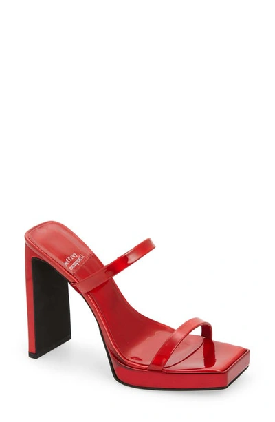 Jeffrey Campbell Hustler Platform Sandal In Red Iridescent