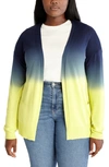 Adyson Parker Ombré Open Front Cardigan In Ultra Lime Combo