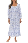 Eileen West Long Sleeve Cotton Ballet Nightgown In Periwinkle Multi