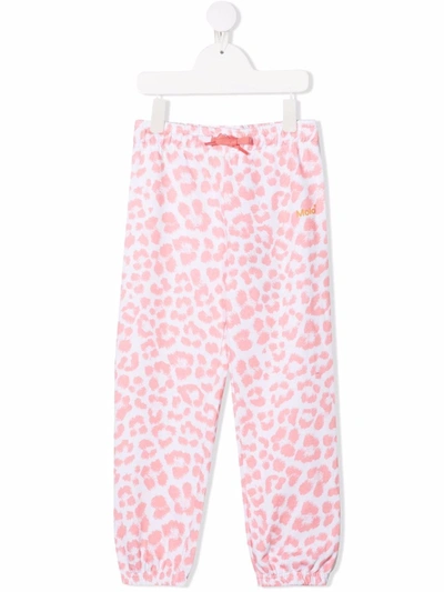 Molo Teen Leopard-print Organic-cotton Track Pants In White