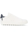 Coach 'c101' Leather Low Top Sneakers In White/midnight Navy