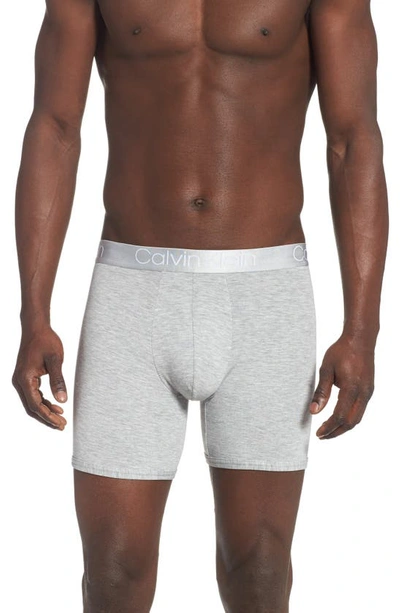 Calvin Klein Ultrasoft Stretch Modal Boxer Briefs In Grey Heather/ White