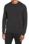 Nordstrom Cotton & Cashmere Crewneck Sweater In Grey/ Dark Heather Charcoal