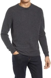 Nordstrom Cashmere Crewneck Sweater In Grey Dark Charcoal Heather