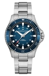 Hamilton Men's Swiss Automatic Khaki Navy Scuba Stainless Steel Bracelet Watch 43mm In Blue/silver