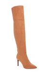 Jeffrey Campbell Pillar Over The Knee Boot In Blush Stretch Suede