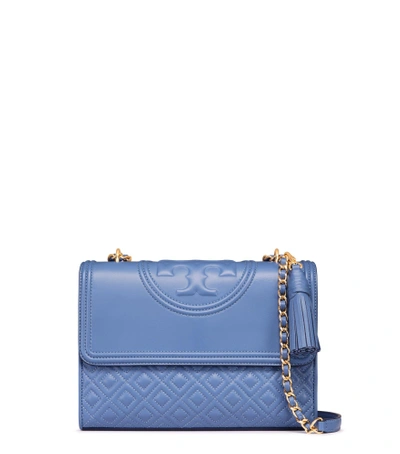 Tory Burch Fleming Convertible Shoulder Bag In Blue Lotus