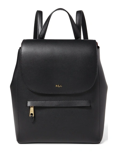 Ralph Lauren Lauren Leather Ellen Backpack In Black/crimson | ModeSens