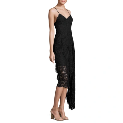 megan lace midi dress L'AGENCE Jennifer Lace Midi Dress In Black