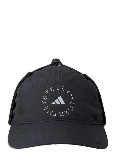 Adidas By Stella Mccartney Logo Print Drawstring Baseball Cap In Black