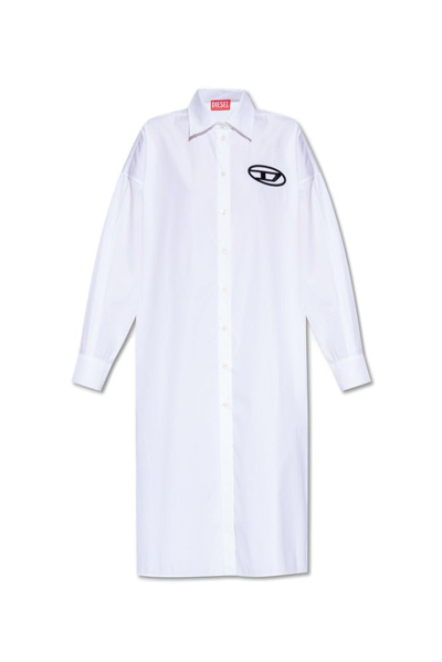 Diesel D-lunar-a Shirt Dress In White