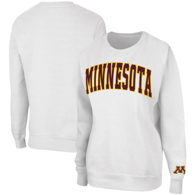 Colosseum Women's White Minnesota Golden Gophers Campanile Pullover Sweatshirt