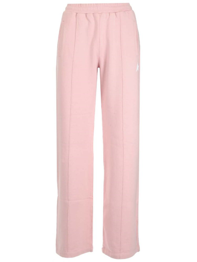 Golden Goose Pink Polyester Dorotea Pants In Pink Lavander/white