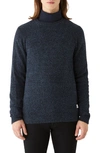 Frank + Oak Bouclé Crewneck Sweater In Midnight Navy