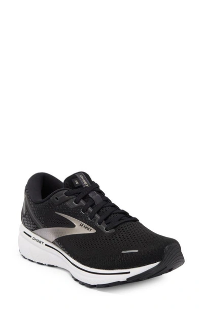 Brooks Ghost 13 Running Shoe In White/ Black/ Silver
