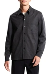 Theory Clyfford Regular Fit Tech Flannel Button-up Shirt In Grey