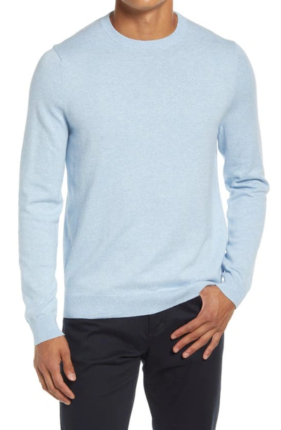 Nordstrom Cotton & Cashmere Crewneck Sweater In Blue Skyway Heather