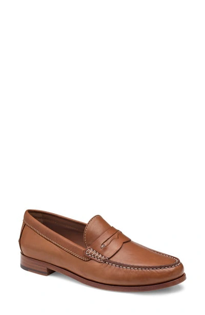 Johnston & Murphy Men's J & M Collection Baldwin Penny Loafers In Cognac Sheep Skin