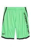 Under Armour Kids' Ua Stunt 3.0 Performance Athletic Shorts In Stadium Green